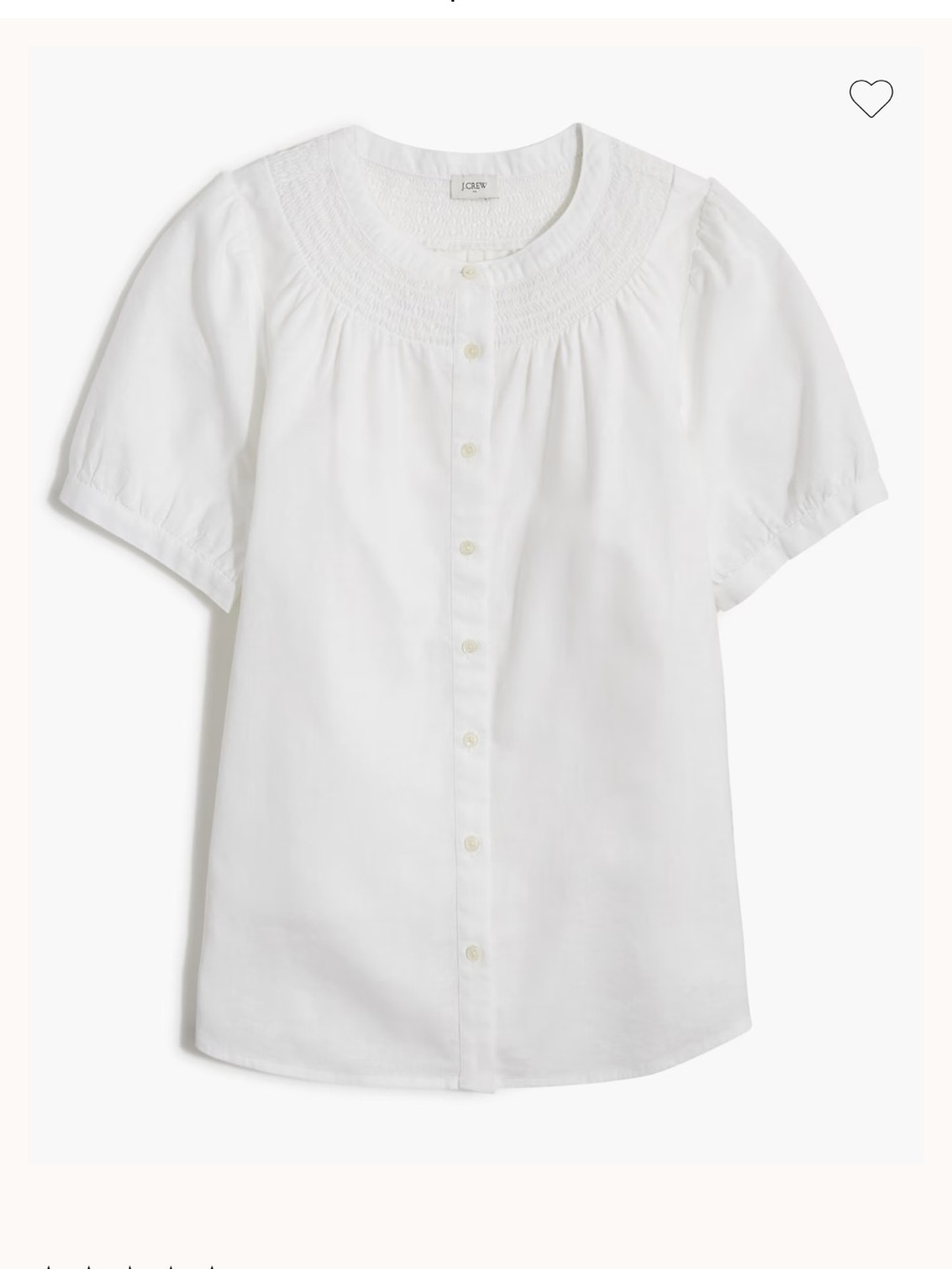 J. Crew Linen-blend short-sleeve smock neck top